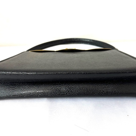 Vintage black 50s after five lizard embossed bag - Picture 7 of 7